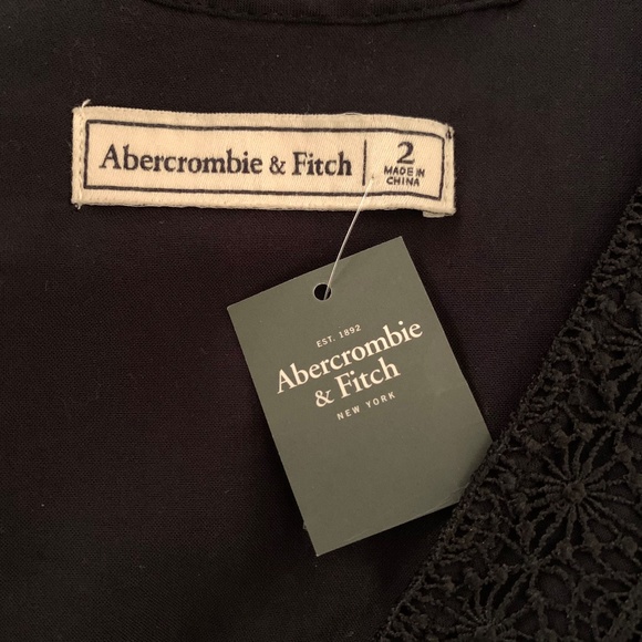 Abercrombie & Fitch Lace Crochet V-Neck Skater Dress Black Size 2 - Picture 12 of 16